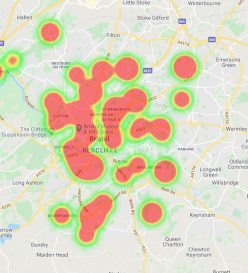 tool theft heat map from vehicles